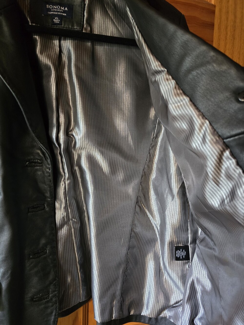 Vintage Sonoma Lambskin Genuine Leather Jacket Whipstitch XL - Picture 3 of 11